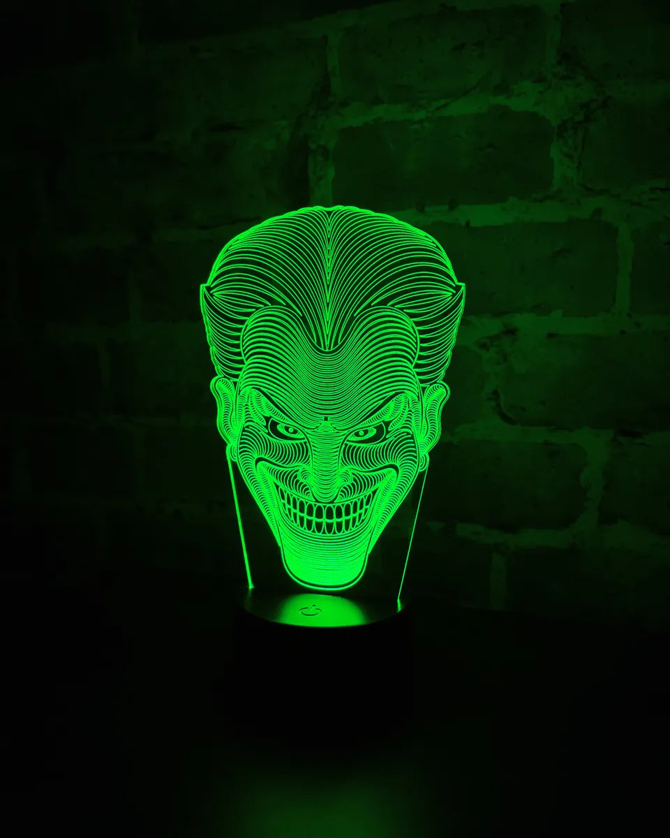 Lámpara De Noche Led Joker Guasón Batman Dc Regalo Holograma - Negro