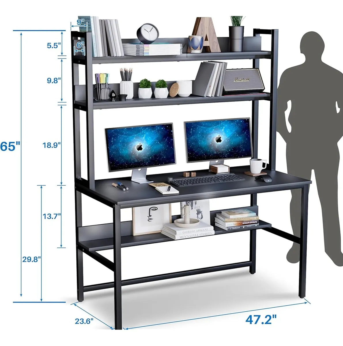 Escritorio Para Computadora Con Gabinete Y Estanterías