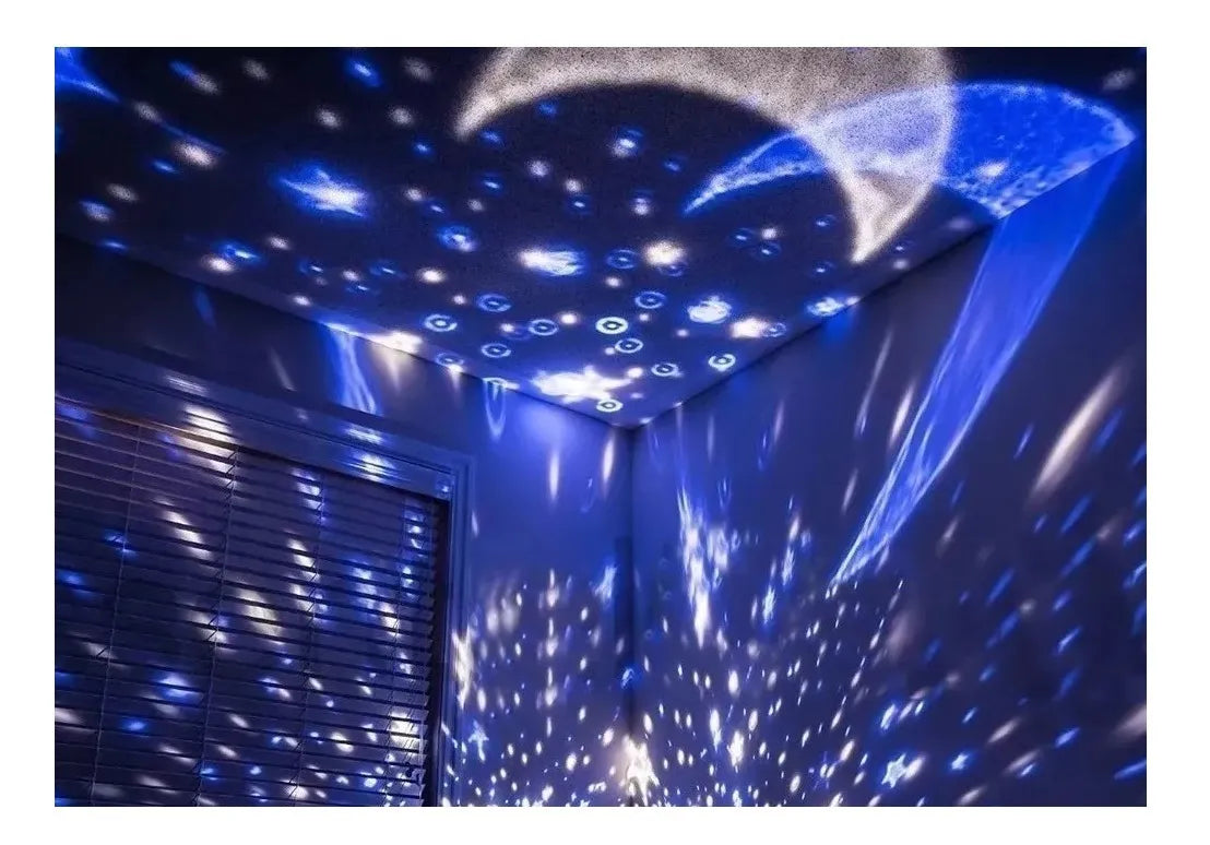 Lampara Proyector Giratorio Estrellas Luz Regalo Niños Bebé - Multicolor