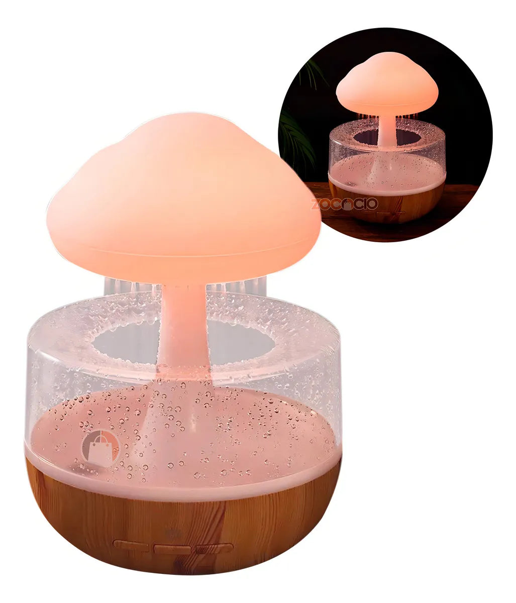 Humidificador Difusor De Aroma Diseño Nube Efecto De Lluvia Color Blanco