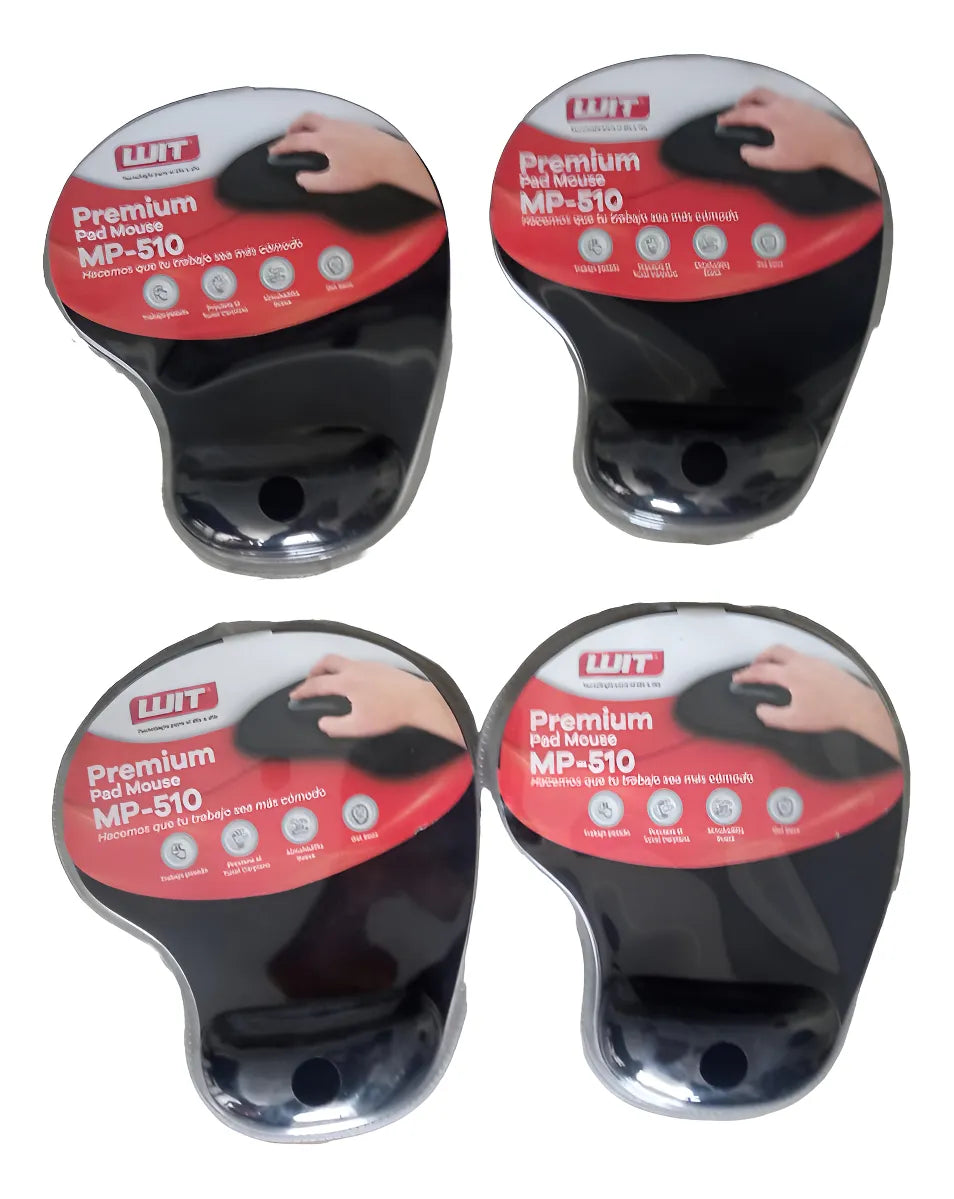 Pad Mouse Con Gel Ergonómico Wit Premium Negro