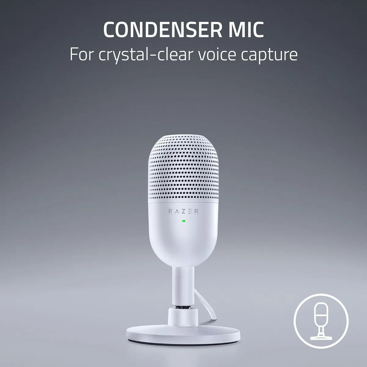 Micrófono Razer Seiren V3 Mini Ultra Compacto Usb Color Blanco
