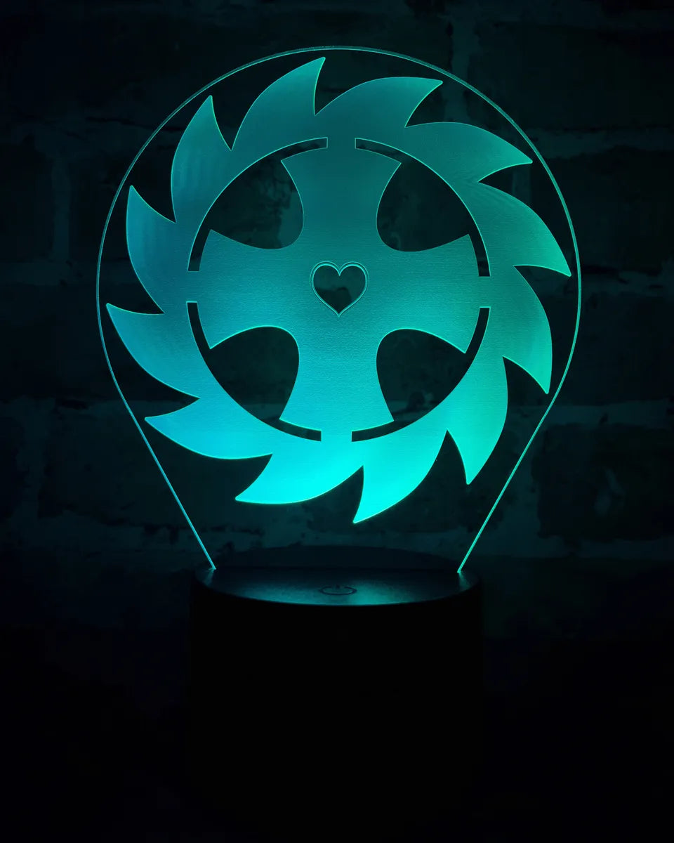 Lámpara De Noche Led Cruz Orlada Holograma Decoración Regalo Negra