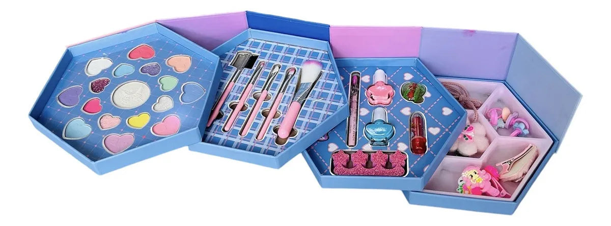 Set De Maquillaje Sombras Para Niñas No Toxico Lavable Real