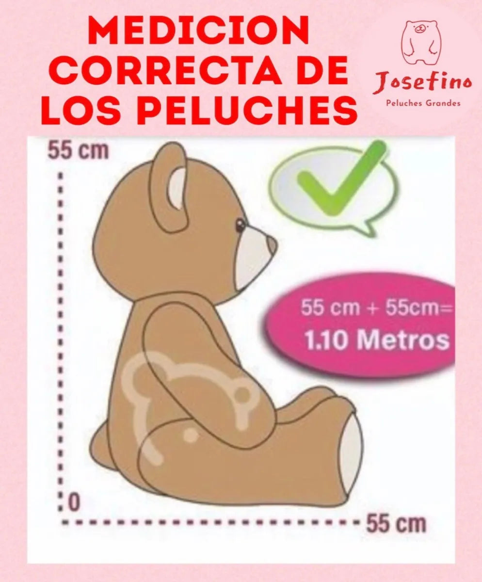 Oso De Peluche Gigante Josefino 1 Metro + 3 Globos + Moño Panda
