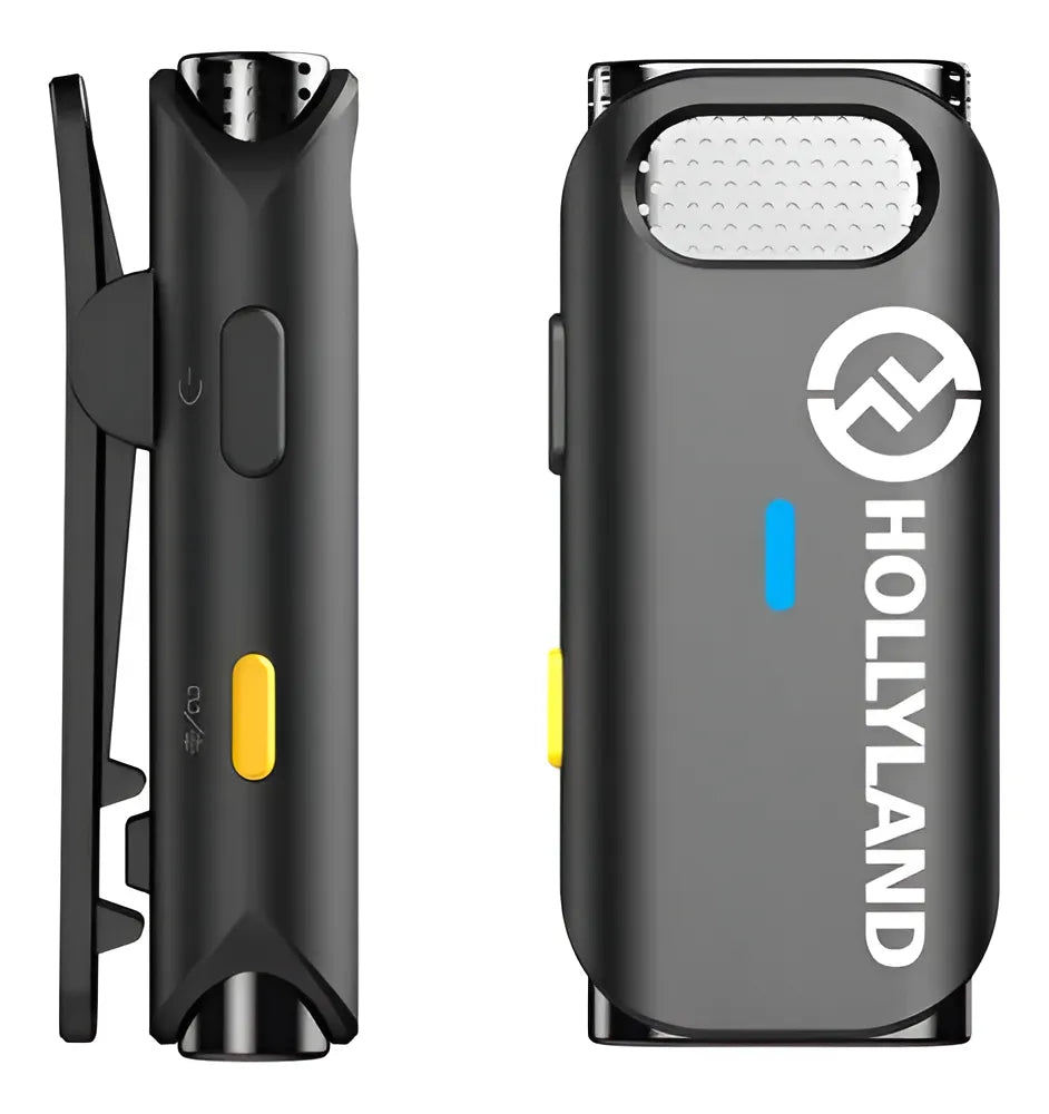 Micrófono inalámbrico Hollyland Lark M1 de doble solapa para teléfonos inteligentes de color negro