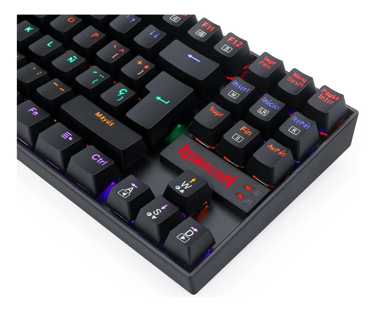 Teclado Mecánico Redragon Kumara Rainbow K552-kr-sp Teclado Negro Idioma Español Latinoamérica