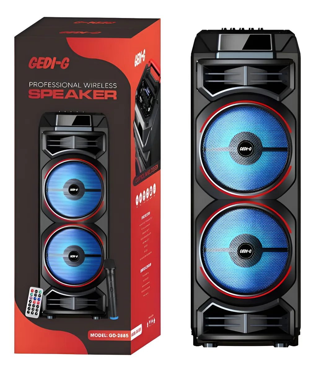 Torres De Sonido Gd-2885 Con Control Y Micrófono Negro