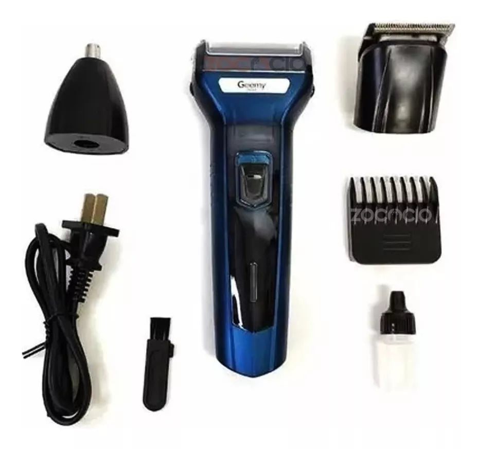 Máquina Afeitadora Y Cortadora De Pelo Geemy Gm-6589 Color Azul 110V