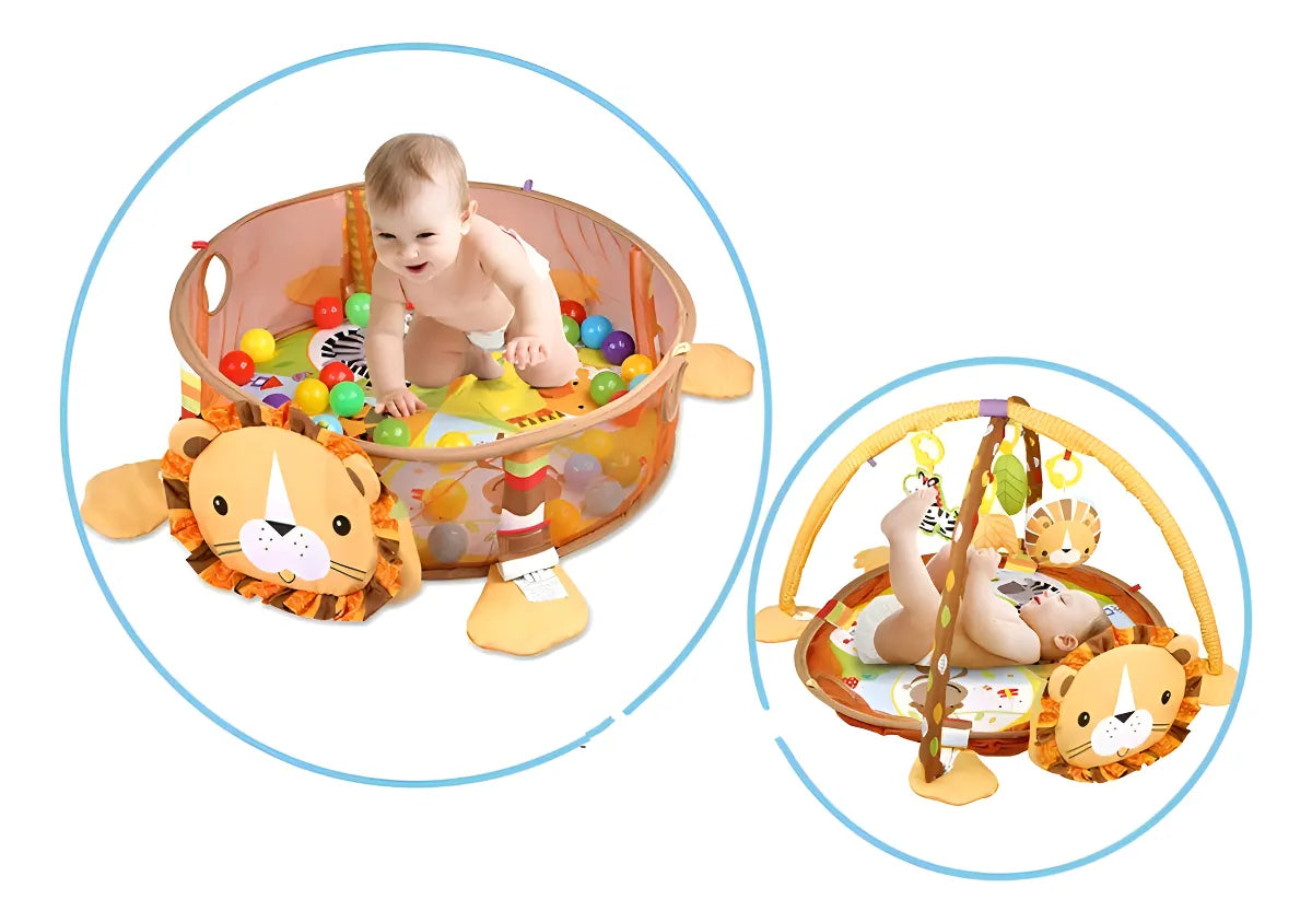Gimnasio Y Corral Para Bebe Leon, ( Piscina De Pelotas ) Color Leon