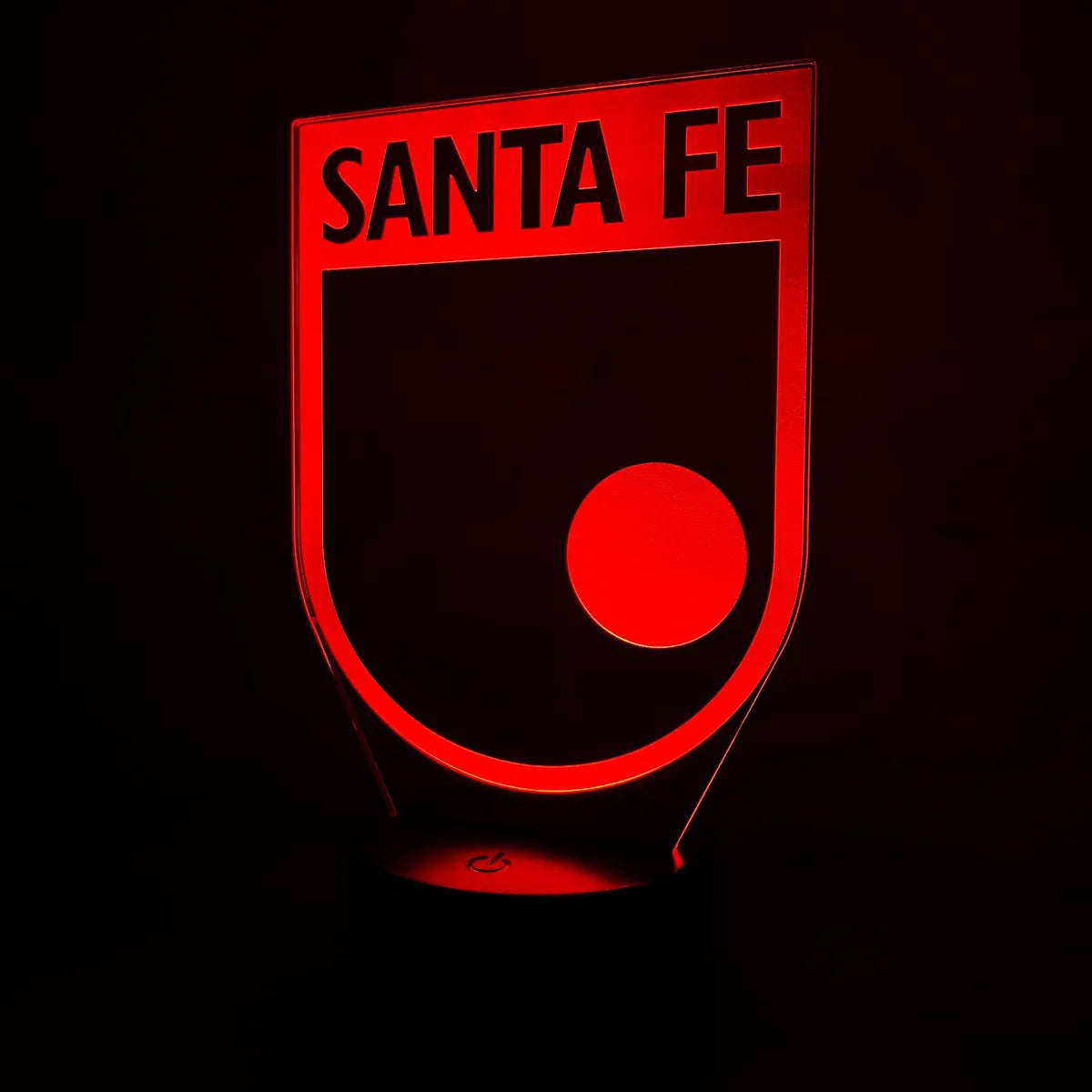 Lámpara De Noche Led Santa Fe Holograma Decoración Regalo Negro