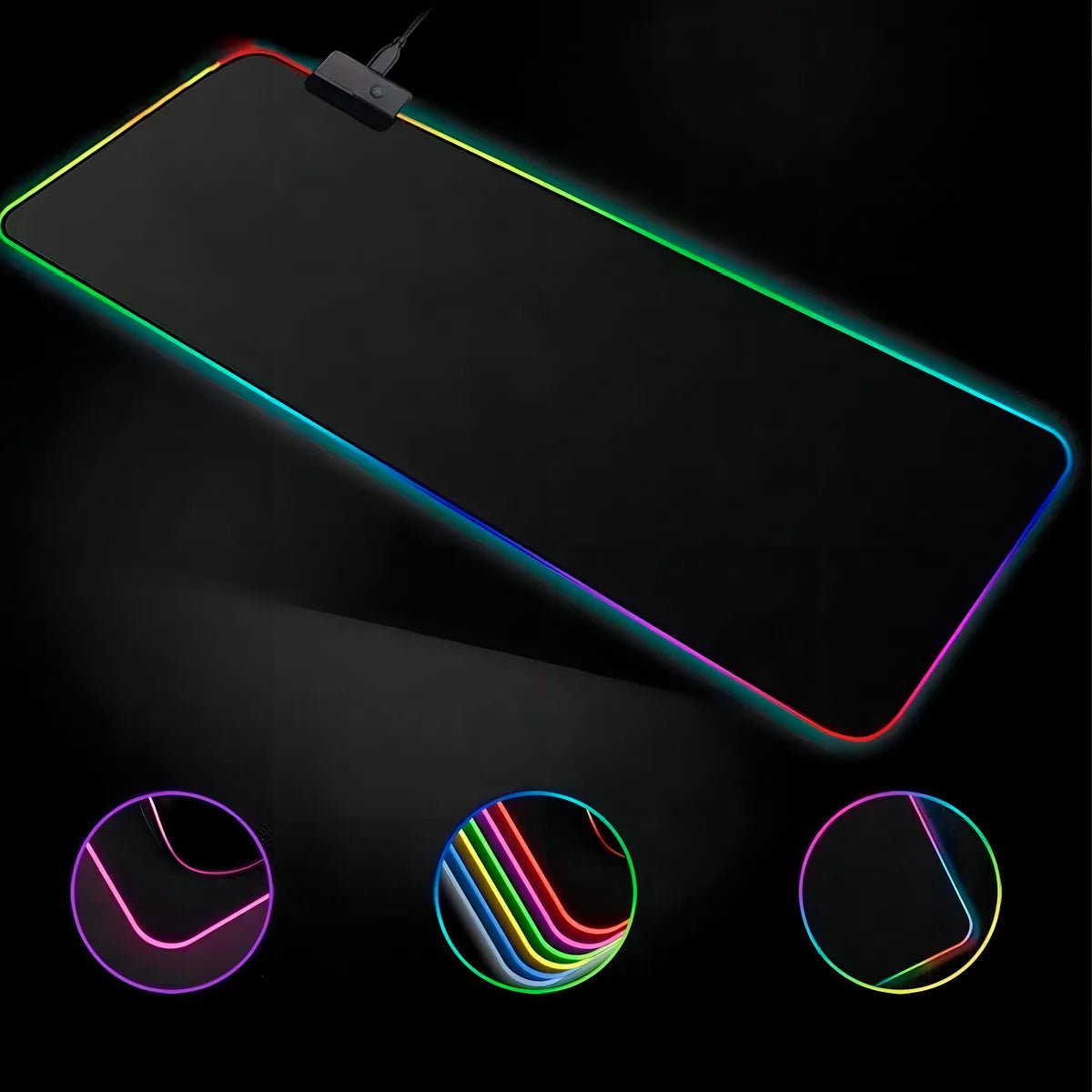 Mouse Pad Gamer 80x30cm Negro Antideslizante