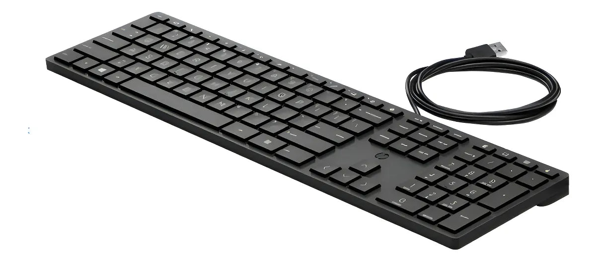 Teclado Alámbrico Hp 320k Qwerty Inglés Us Color Negro