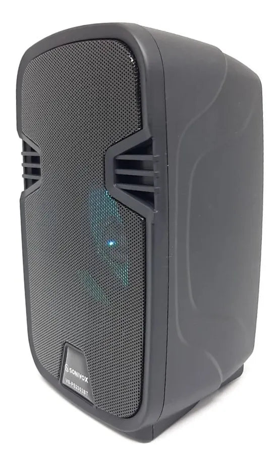 Parlante Portátil Mini Cabina Bluetooth Luz Led Radio Fm Color Negro