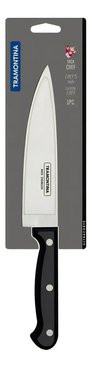 Cuchillo Cocinero 15 Cm Tramontina Ultracorte Acero Inoxidab Color Negro
