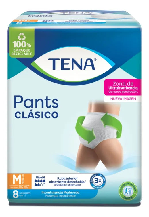 Pañales para adultos Tena Ropa Interior Pants Clásico M x 8 u