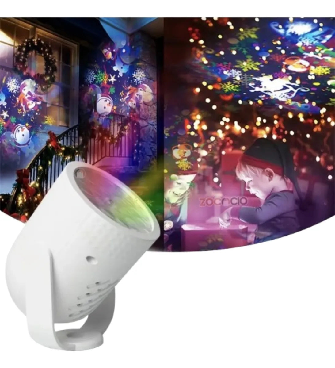 Proyector Led Navidad Figuras Giratorio Multicolor Exterior