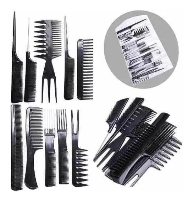 Kit Juego Set Peinillas Peluqueria 10 Unidades