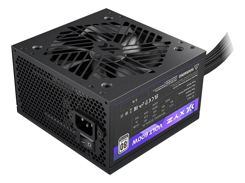 Fuente Poder Xyz Volt 600w Certificada 80+ White Color Negro