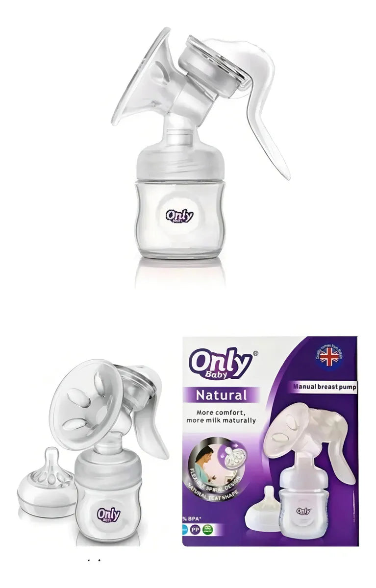 Extractor De Leche Manual + Pezoneras Par Con Cajita