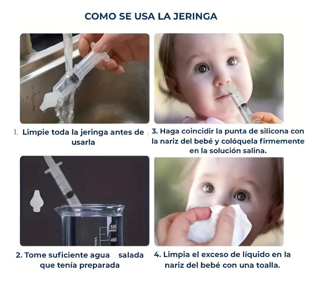 Aspirador Nasal Suave Seguro De Silicona Para Bebés Y Niños Color Azul