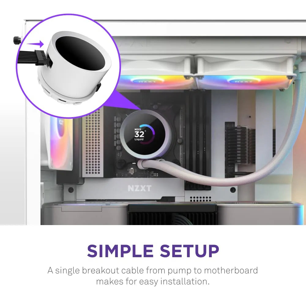 Nzxt Kraken 240 Rgb - 240mm Aio Cpu Liquid Cooler - Custo...
