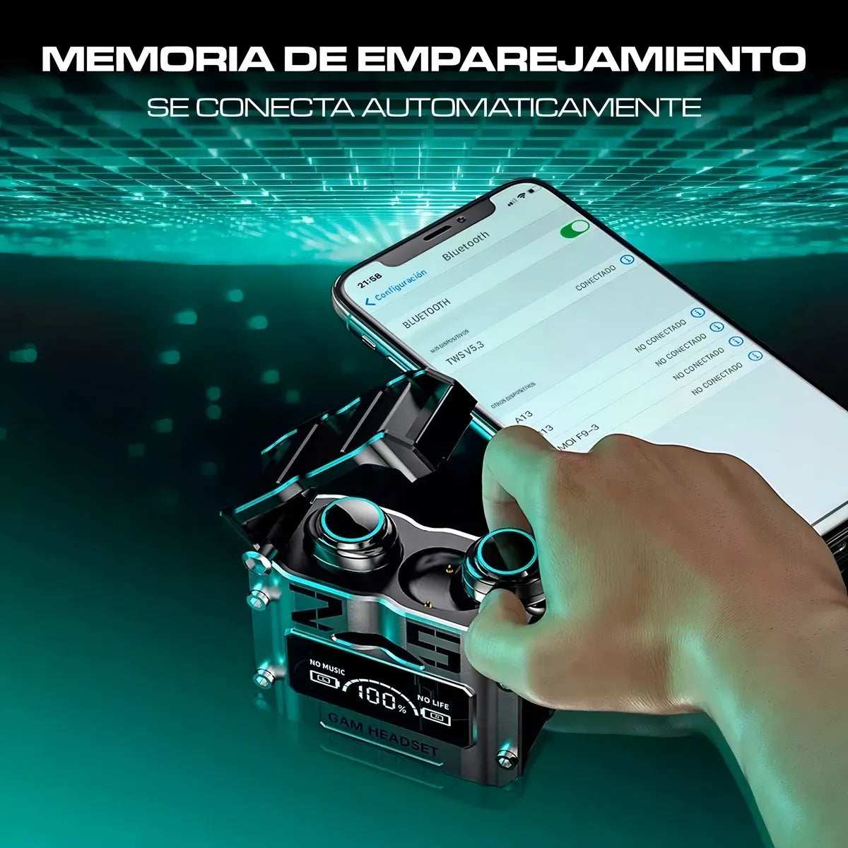 Audifonos Inalambricos Bluetooth Gamer Deportivos M25 Tws 9d Color Negro