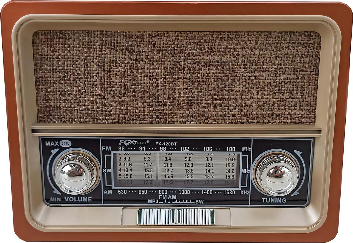 Radio Am Fm Parlante Usb Retro Recargable Baterías ¡ Mp3! Co Color Negro