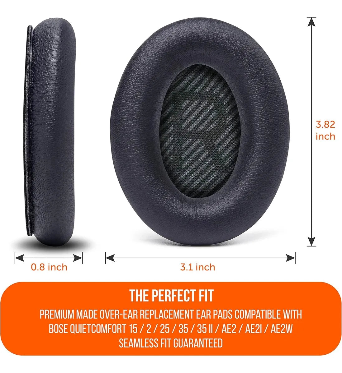 Almohadillas Para Audífonos Bose Qc35 Qc2 Qc15 Qc25 Ae2 Ae2i Negro