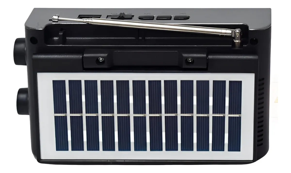 Radio Altavoz Bluetooth 3 Bandas Mp3 Recargable Panel Solar Diseño