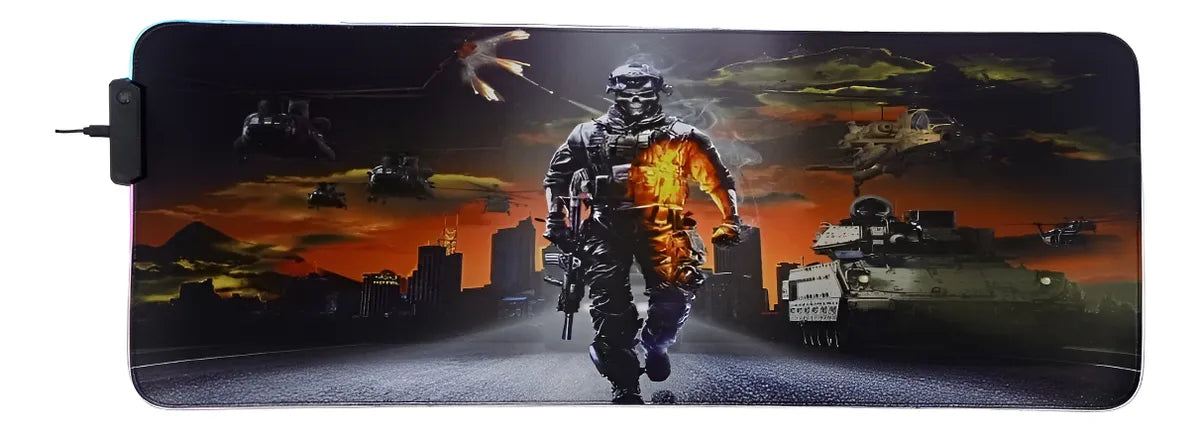 Mouse Pad Rgb 79x30 Centímetros- Luces Multicolor -usb Negro