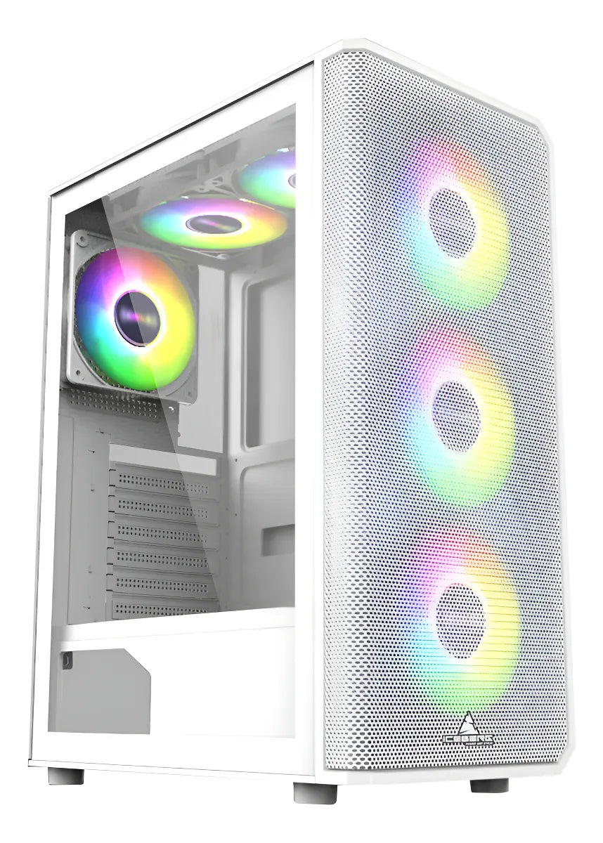Caja Atx Iceberg Flow-e Blanca 4x Argb Front Mesh Blanco