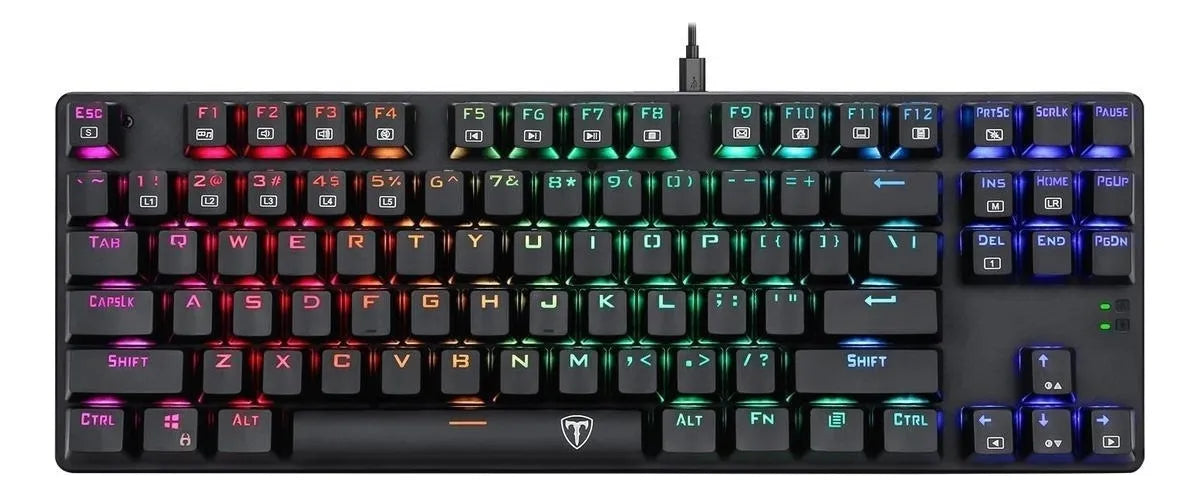 Teclado T-Dagger Bora QWERTY T-Dagger Red español color negro con luz RGB