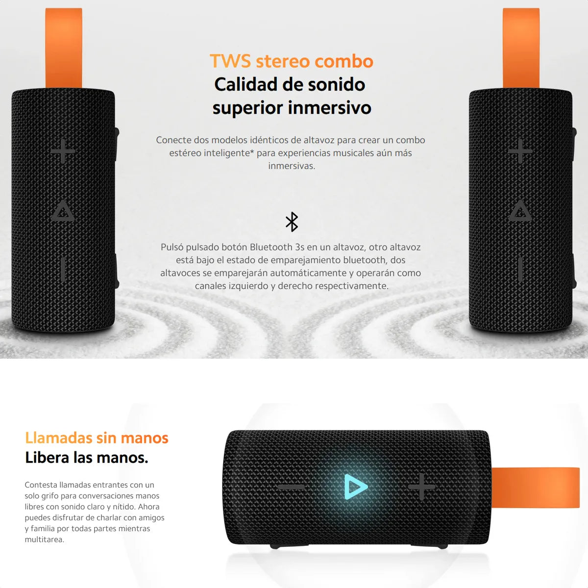 Xiaomi Sound Pocket, Parlante Inalámbrico Portátil Ip67 Tws Negro