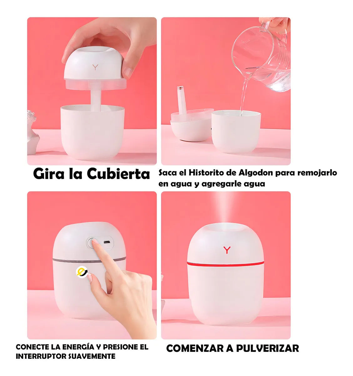 Humidificador Atomizador Difusor De Aroma Led + Esencia Color Colores