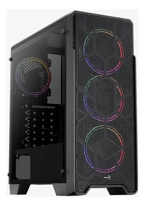 Gabinete Chasis Gamer Aerocool Ore Saturn 4 Ventiladores Color Negro