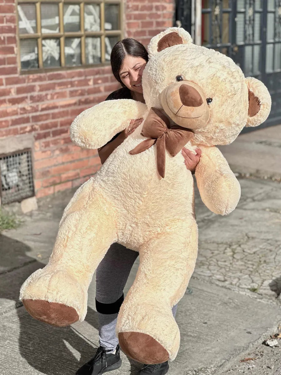 Oso de peluche gigante 1,60 Josefino Color Beige y Corbatín Café