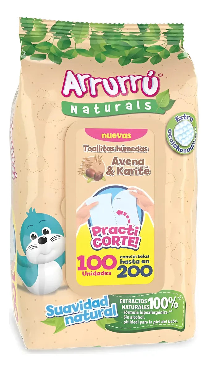 Toallas Humedas Arrurru Avena Karite X100 Und