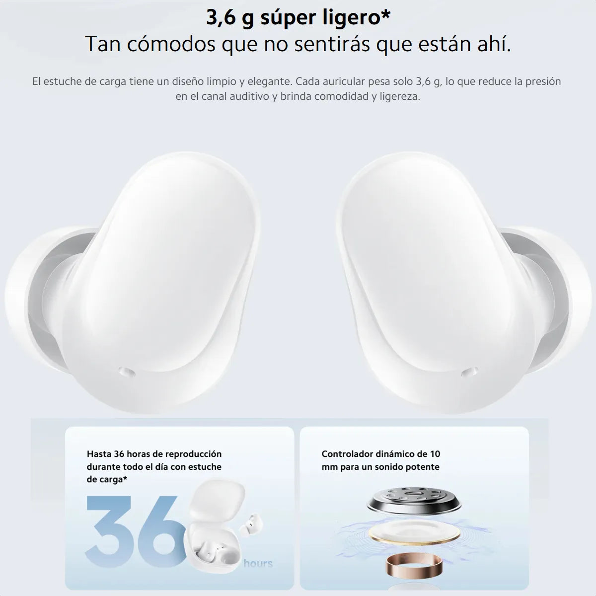 Xiaomi Redmi Buds 6 Play Auriculares Táctil Audifonos Blk Negro