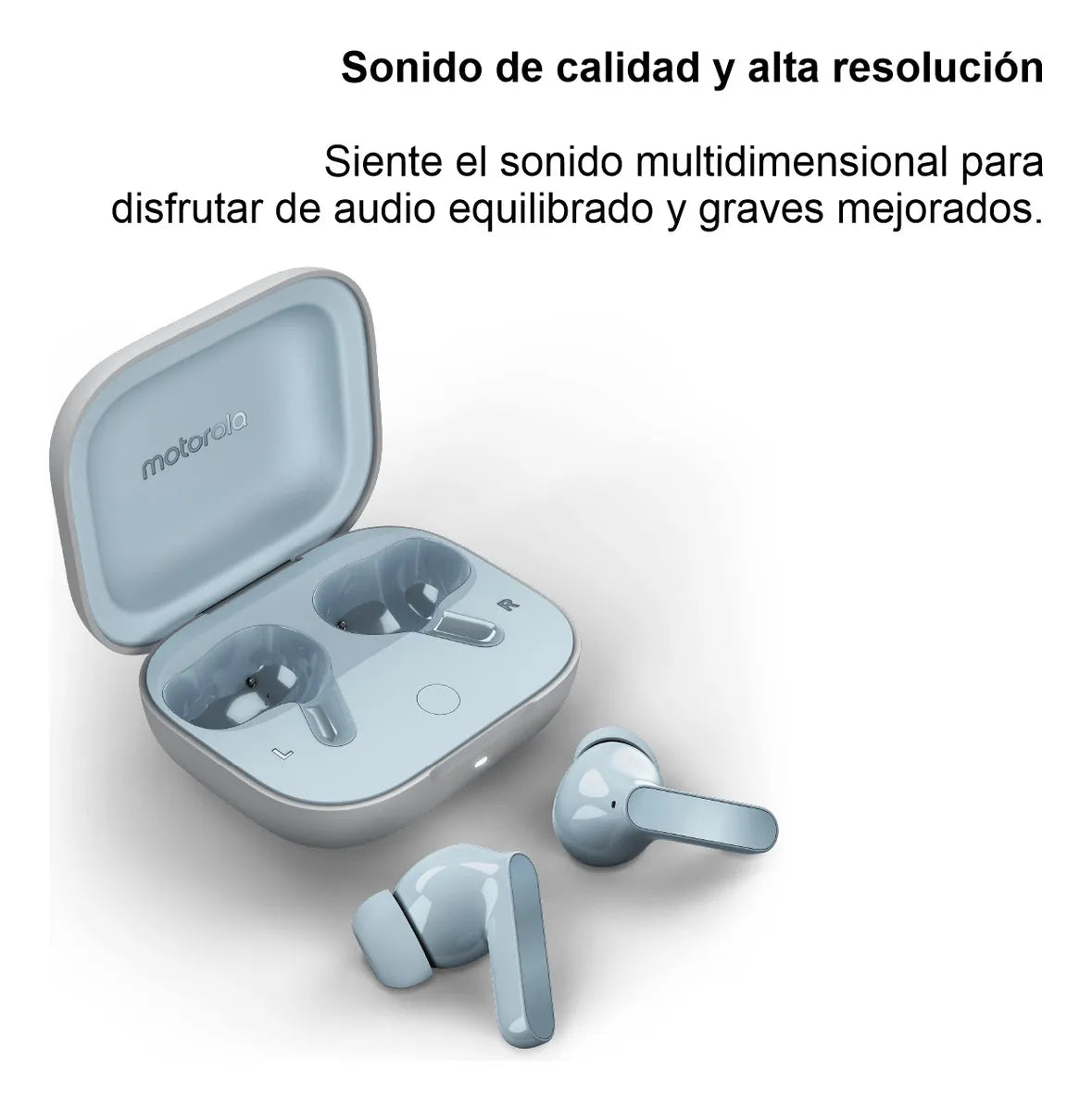 Auriculares Motorola Moto Buds Bluetooth 5.3 Celeste Ilusion