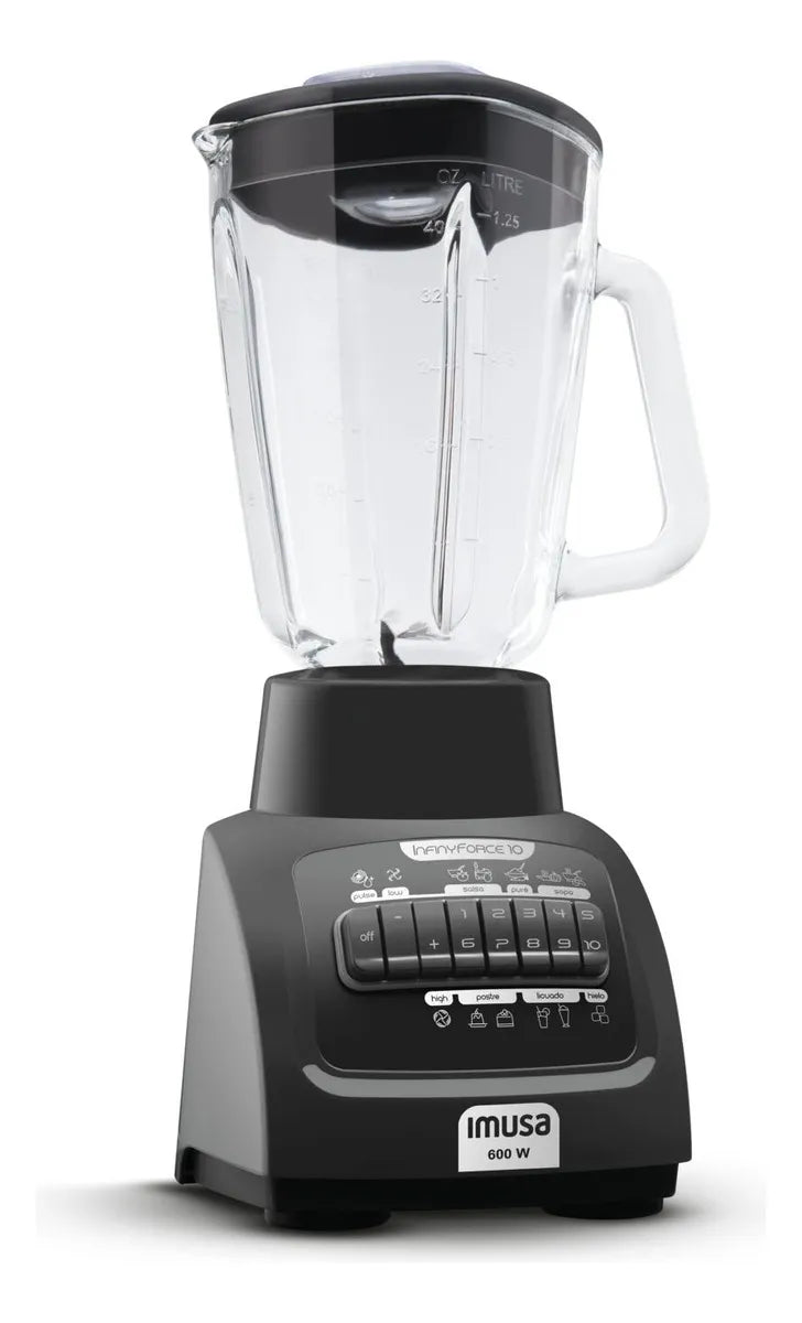 Licuadora Imusa Infiny Force 10, 1.75l, Vidrio, 600w Color Gris