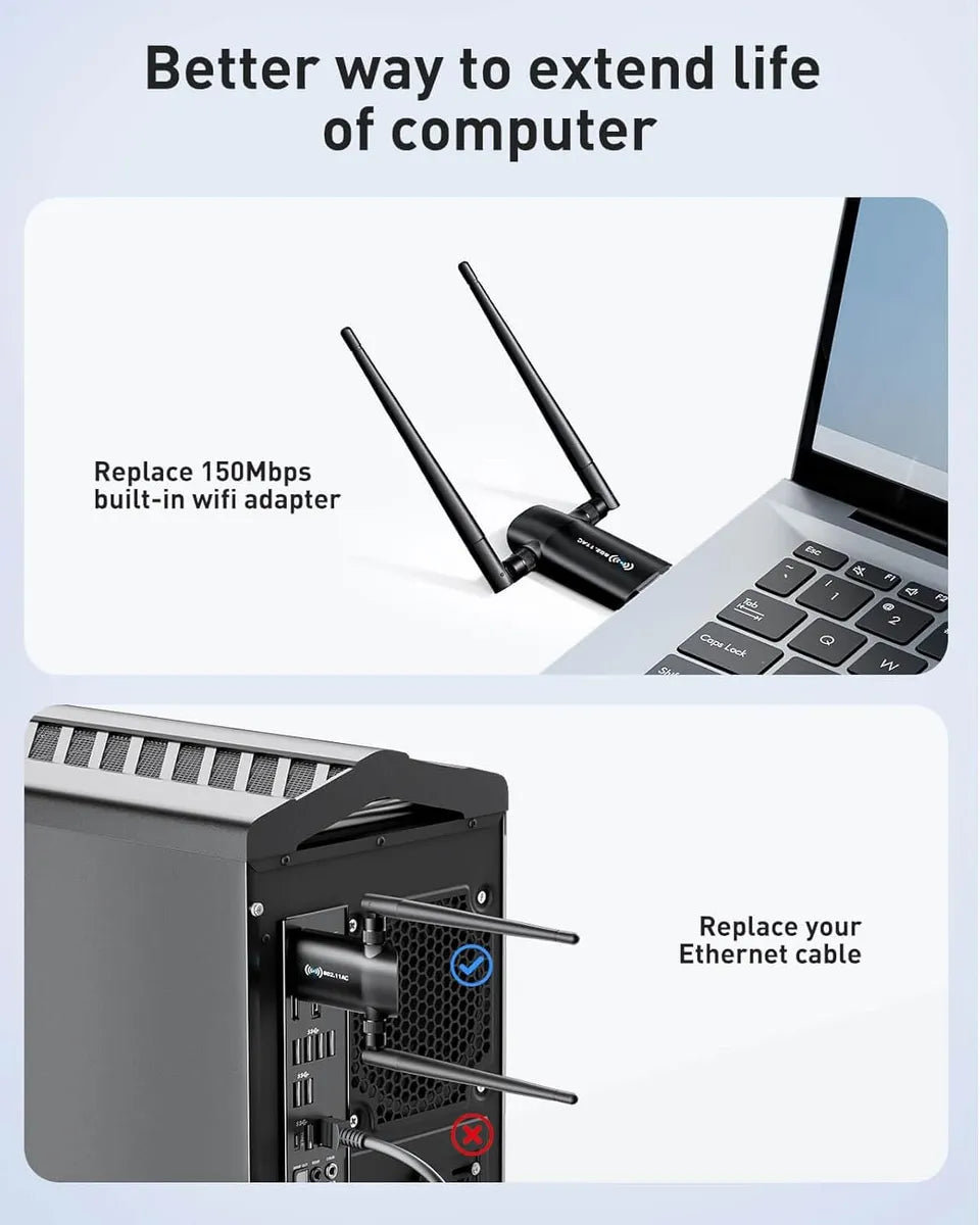 Adaptador Wifi Usb Inalámbrico 1200mbps - Rendimiento