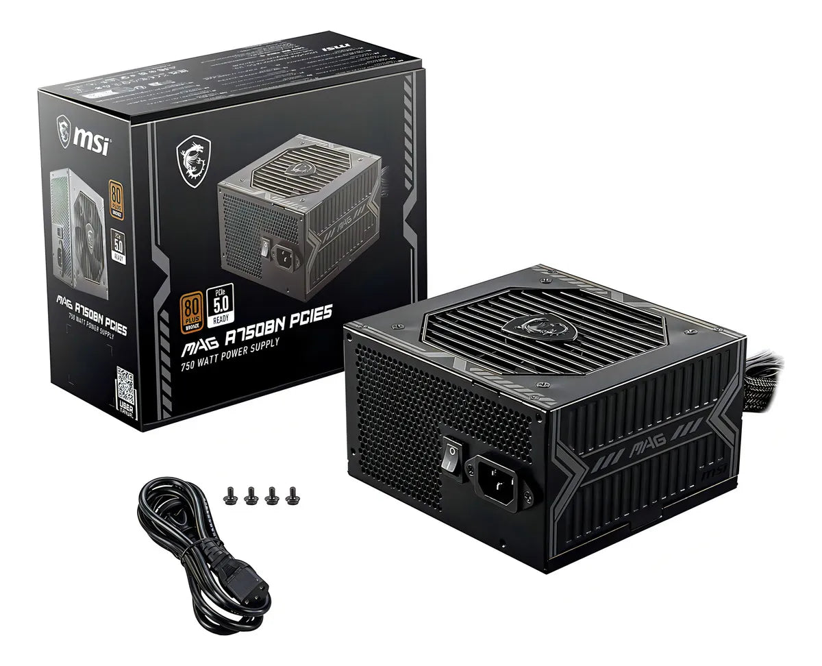 Fuente de poder para PC MSI MAG A750BN PCIE5 750W negra