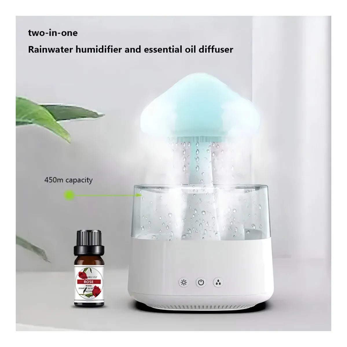 Humidificador De Aire Tipo Lluvia Con Forma De Hongo Con Luz
