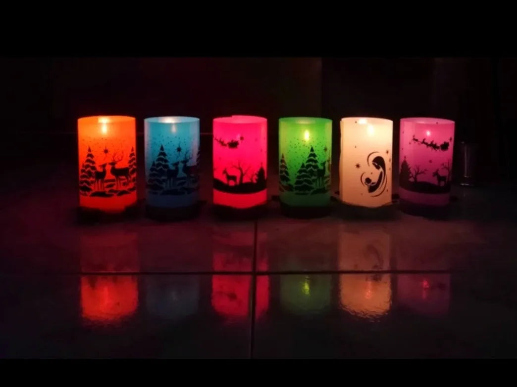 Faroles Navideños + Velas Luces Led Multicolor