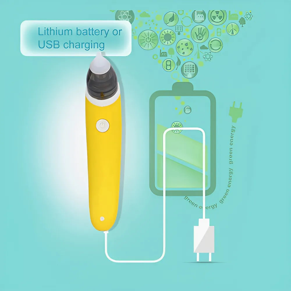 Aspirador Nasal Eléctrico Saca Moco Bebe Aspirador Nasal Niñ Color Amarillo