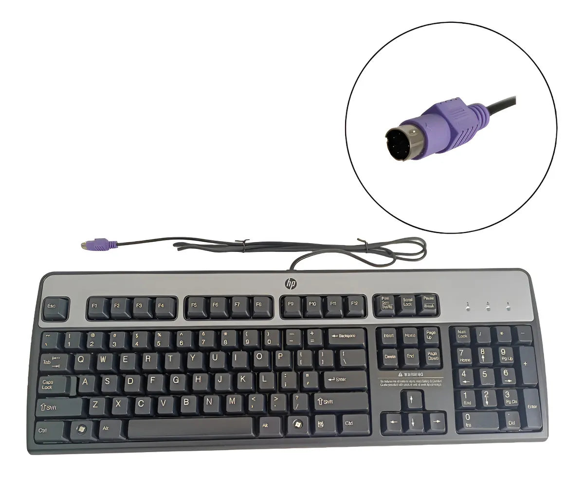 Teclado Hp Ps2 Qwerty Inglés Negro-plata Kb-0316 434820-002 Inglés Us
