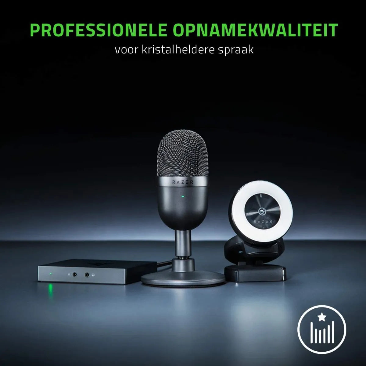 Micrófono Razer Seiren Mini USB para grabación profesional Color Negro