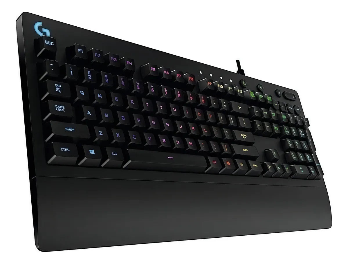 Teclado Logitech G Serie G QWERTY Romer-G inglés internacional color negro con luz RGB