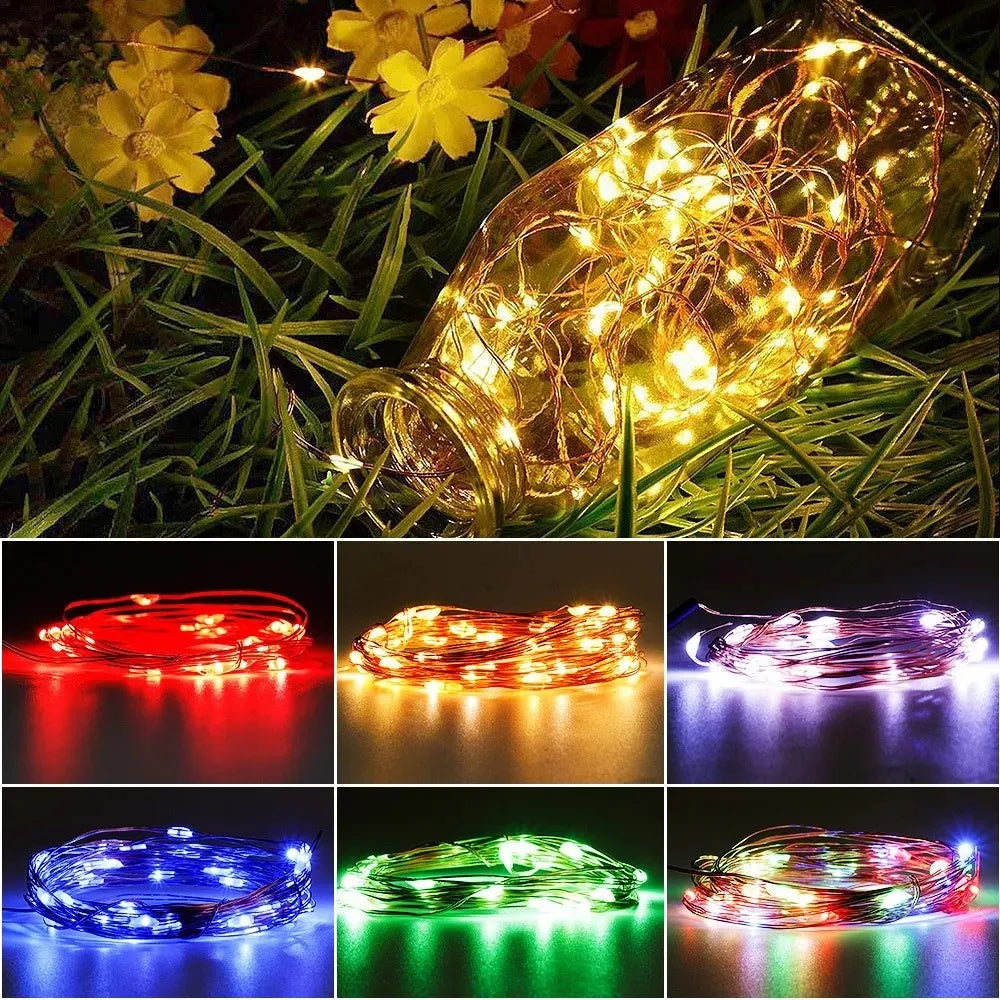 Luces Extensión Micro Led Alambre 100 Leds 10 Metros Blanco